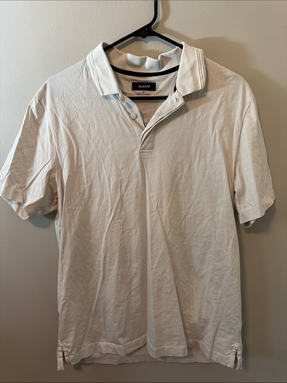 Alfani Men's Cream Polo Shirt with Classic Collar